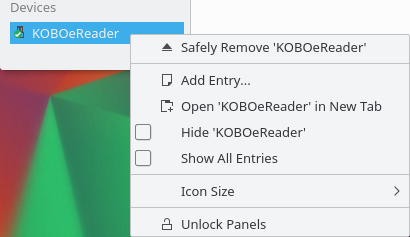 Dolphin safely remove KOBOeReader